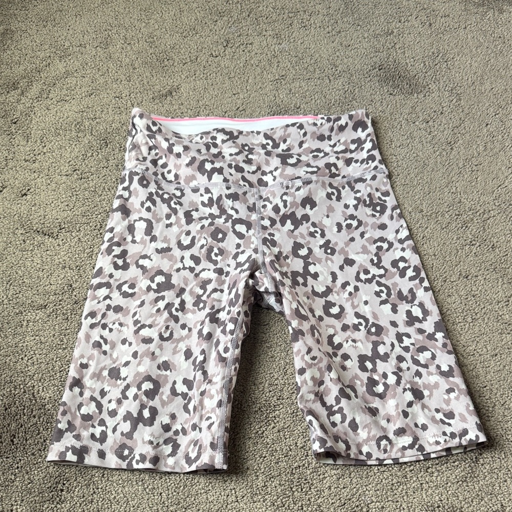 Calvin Klein Performance Leopard Animal Print Bike Shorts Stretch SIZE S